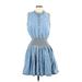 Venus Casual Dress - Shirtdress: Blue Dresses - Women's Size Small