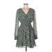 Max Studio Casual Dress: Green Floral Dresses - Women's Size Large