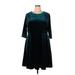 ELOQUII Casual Dress - A-Line: Teal Dresses - Women's Size 20 Petite