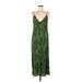 Zara Casual Dress - Maxi: Green Paisley Dresses - New - Women's Size Medium