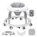 One-Touch Folding Baby Walker, Anti-Roll 8-Wheel Round Chassis, 5-Speed Height Adjustment, with Large Dinner Plate and Brake