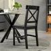 Modern Farmhouse Dining Chairs Set of 2, Wooden Kitchen Chairs with Cross Back, Solid Structure for Dining Room, Black