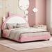 Full Size Cute Upholstered Bed With Unicorn Shape Headboard and Footboard,Solid Construction