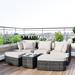 6-Piece Patio Outdoor PE Rattan Conversation Round Sofa Set with Separate Seatings and Coffee Table