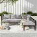 Modern 5 Seaters Outdoor Sectional Sofa,Rope Waved Arms and Water Resistant Cushion