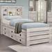 Farmhouse Twin Size Bookcase Captain Bed with 3 Drawers and Trundle