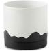 Self Watering Plant Pot: 8 Inch Ceramic Planter with Drainage Hole & Water Storage Plus - Cylinder Round Flower Pot