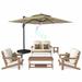 6-Piece Patio Lounge Set with Outdoor Umbrella and Coffee Table