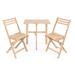 Sitges Modern Traditional 3-Piece Acacia Wood Outdoor Folding Bistro Set, Light Teak by JONATHAN Y