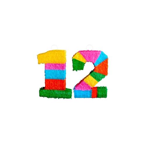 Pinata Zahl 12 bunt