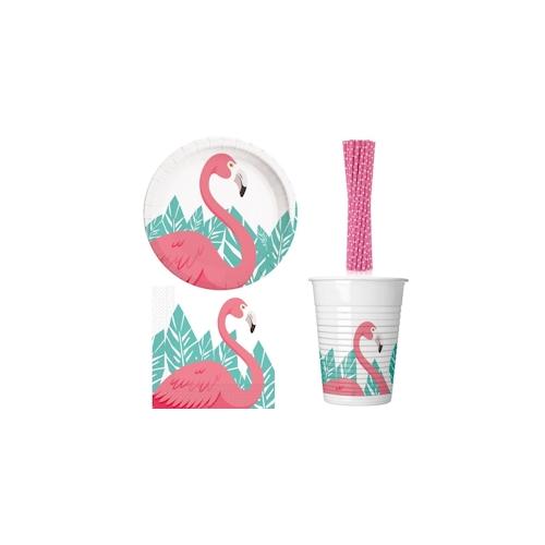 Partyset Flamingo Party Deko Sommer Geburtstag Teller Becher Servietten