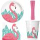 Partyset Flamingo Party Deko Sommer Geburtstag Teller Becher Servietten