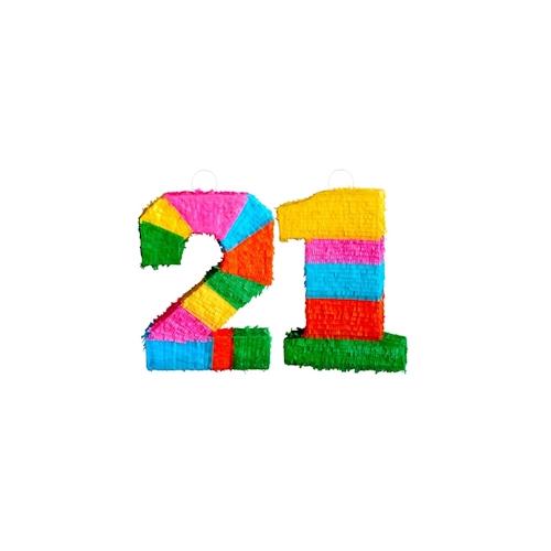 Pinata Zahl 21 bunt