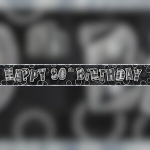80. Geburtstag | Banner schwarz / silber Image