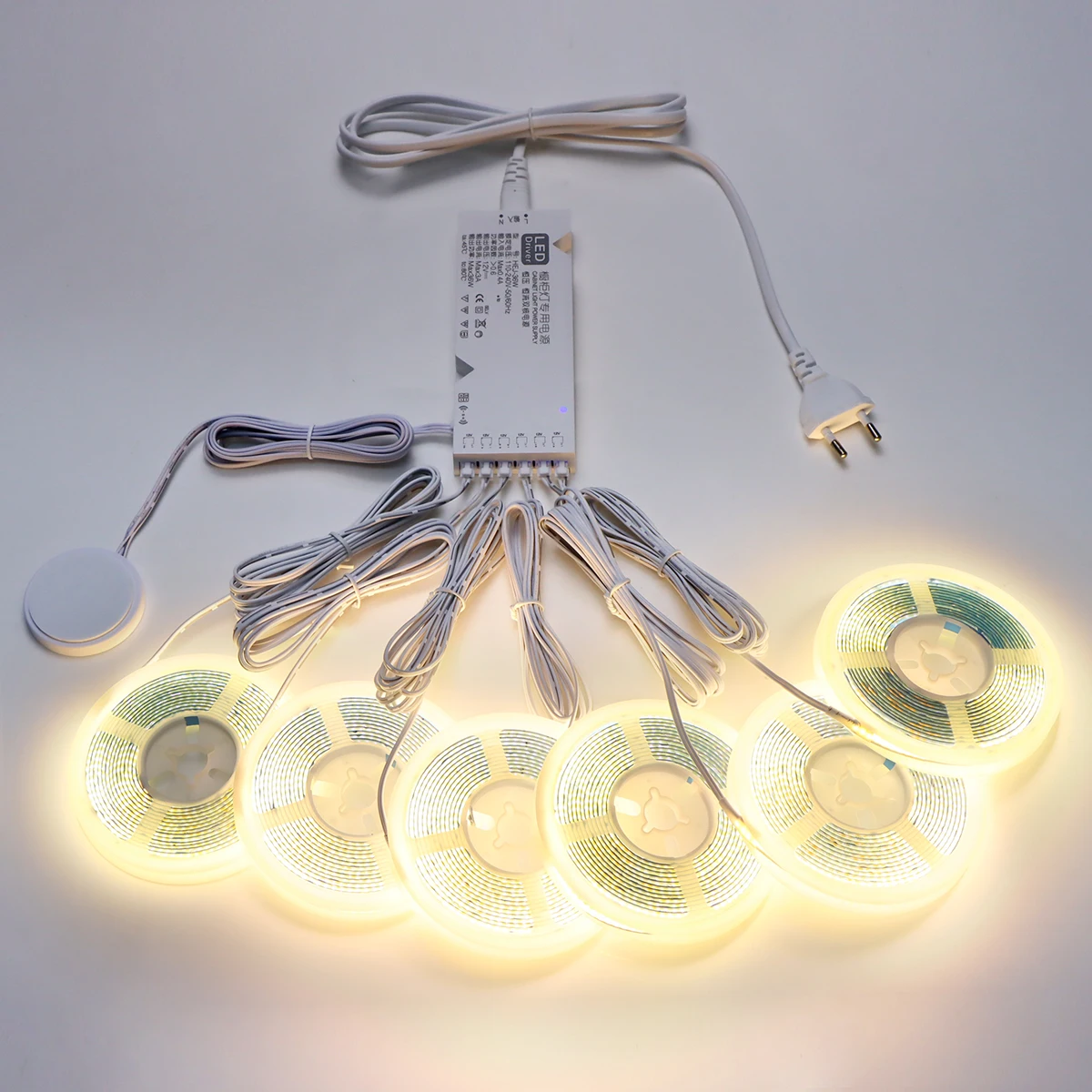 1-6 Sätze 110V 220V Cob LED-Streifen Parallel leuchten flexible LED-Band dimmbare Touch-Sensor-Schalter für Hintergrund beleuchtung der Unter schrank lampe Image