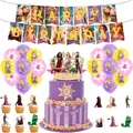 Fournitures de fête Disney Raiponce pour enfants bannière Chi décoration de gâteau ballons