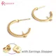 Boucles d'oreilles en laiton de forme carrée 10 pièces de 20MM de diamètre couleur or haute