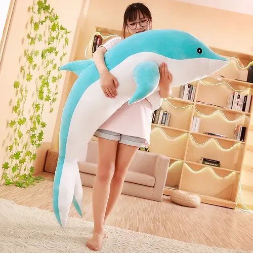 Große Plüsch Delphin Spielzeug Haut gefüllt Meeres tier Delphin Sitzsack Puppen Baby Schlaf kissen