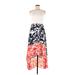 Vince Camuto Casual Dress - High/Low: Ivory Floral Motif Dresses - Women's Size 8