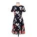 Vince Camuto Cocktail Dress - Fit & Flare: Black Floral Motif Dresses - Women's Size 4