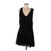 Nicole Miller Artelier Casual Dress - Mini Plunge Sleeveless: Black Dresses - Women's Size 8