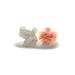 First Steps Boutique Booties: Ivory Floral Shoes - Size 3-6 Month