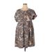 Suzanne Betro Casual Dress - Popover: Brown Tortoise Dresses - Women's Size 2X