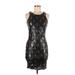 Foreign Exchange Casual Dress - Bodycon: Silver Brocade Dresses - Women's Size Medium