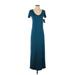 Velvet Torch Casual Dress - Maxi: Teal Dresses - New - Women's Size X-Small