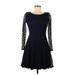 Charming Charlie Casual Dress - Fit & Flare: Black Dresses - Women's Size Medium