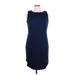 Charter Club Casual Dress - Sheath: Blue Solid Dresses - Women's Size 14