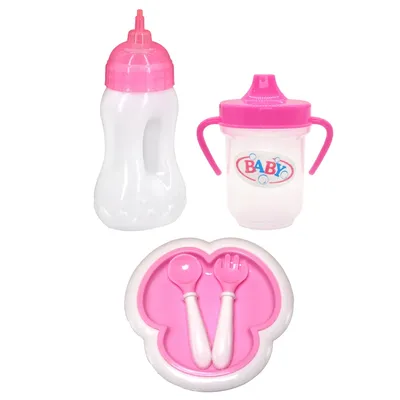 43cm Baby New Born Doll Accessories Dining Plate Learning Cup Plastic Furniture Soap Box Little Duck