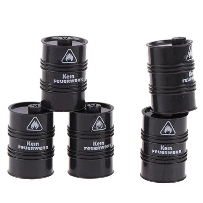 Military Germany Black Chemistry Oil Drum Building Block Diy Army WW2 Figures Guard Model City