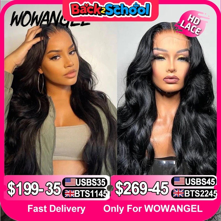Wow Angel Glueless 250% Real HD Lace Closure Wigs 7X7/6x6/5X5 HD Closure Wig Body Wave Pre Plucked Human Hair Wigs For Women