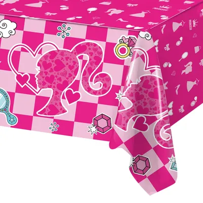 Pink Theme Party Tablecloth Princess Wedding Birthday Party Decoration Kids Girl Baby Shower Table