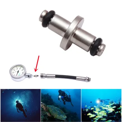 Scuba Diving High Pressure Hose T-End Air Spool Swivel HP Pin Gauge For SPG Gauges Computer With