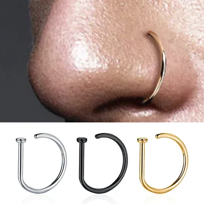 Women Men Fake Piering Nose Ring Earrings Fashion punk Non Piercing Nose Clip Stainless Steel
