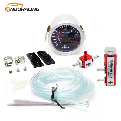 CNSPEED 2 "52mm Turbo Boost Gauge -1-2 Bar Car Smoke Len With Adjustable Auto Turbo Boost Controller