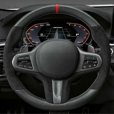 Car Steering Wheel Cover No-Slip Black Suede For BMW M Sport G30 G31 G32 G20 G21 G11 G12 G14 G15 G16 X3 G01 X4 G02 X5 G05 X7 G07