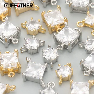 GUFEATHER MC75,jewelry accessories,18k gold rhodium plated,nickel free,copper,zircon,charm,jewelry making,diy pendants,10pcs/lot