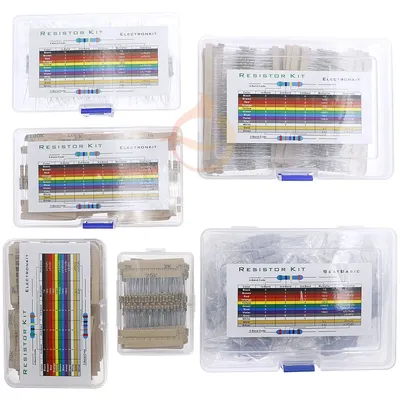 1/8W 1/4W 1/2W 1W 2W 3W 5W 5% 0 Ohm-10m ohm Carbon Film Resistor Assorted Kit With box 1K 2K 5.1K