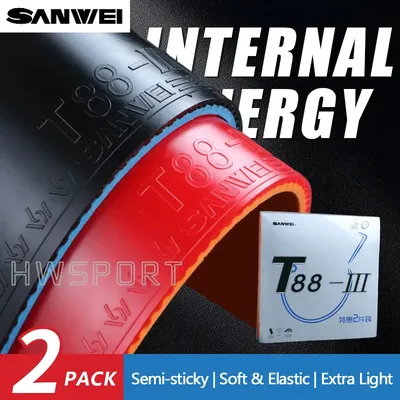 SANWEI T88-3 Table Tennis Rubbers Double Kit Semi-sticky Elastic Quick Attack Ping Pong Rubber with
