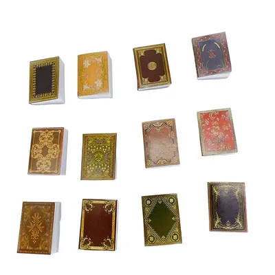 12pcs/set 1/12 Scale Dollhouse Vintage Miniature Book Model Notebook Mini Pretend Play Doll House