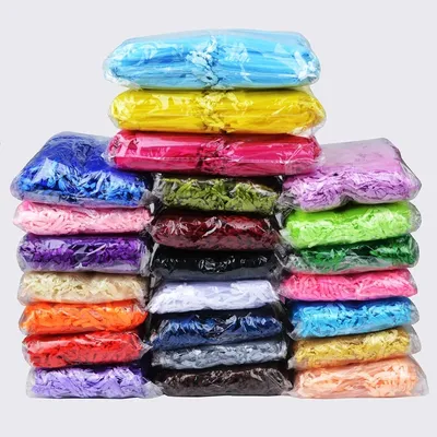100pcs/lot 7*9 9*12 10*15 13*18cm Organza Bags Wedding Party Packaging Gift Bag Jewelry Bags