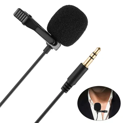 Omnidirectional Mini Capacitance Metal Microphone 3.5mm Jack Lavalier Microphone Audio Mic for PC