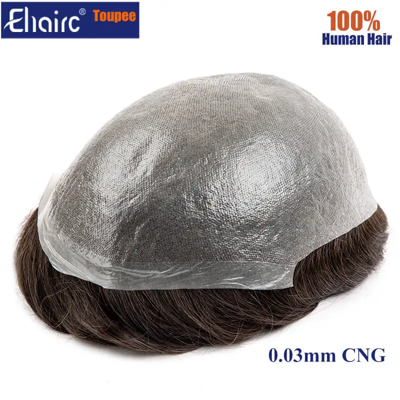Permier Male Hair Prosthesis Ultra-Thin 0.03mm Skin Wigs for men 6" Men's capillary prothesis Toupee 100% Human Hair Men's Wig