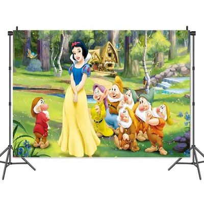 Snow White Tapestry Background Birthday Party Supplies Baby Shower Banner Kid Faovr Cute Girl Room