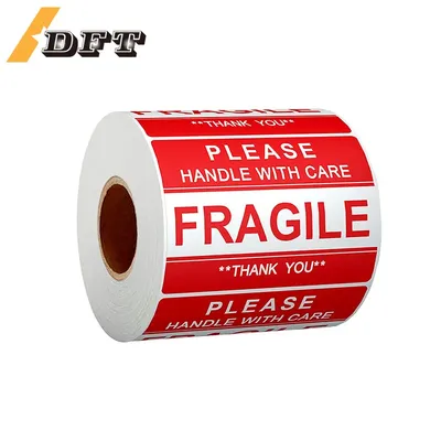 100PCS Fragile Stickers The Goods Please Handle With Care Warning Labels DIY Supplies 76x25m 75x50mm