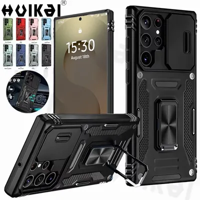 Case For Samsung Galaxy S25 Ultra S24 S24 FE S23 FE S22 A55 A15 A16 A14 Slide Camera Full-Body Shockproof Rugged Military Grade