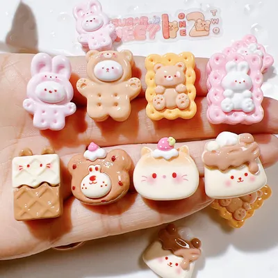10Pcs New Cute Resin Cartoon Bowtie Cat Flat Back Parts Embellishments For Hair Bows Accessories